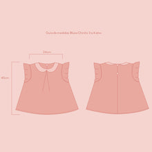 Cargar imagen en el visor de la galería, Blusa Chinita Celeste con rayas