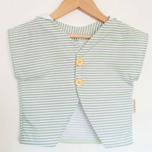 Cargar imagen en el visor de la galería, Blusa Margarita rayas verde agua - blanco
