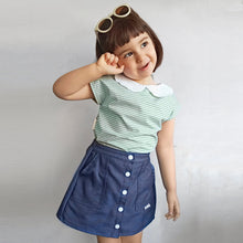 Cargar imagen en el visor de la galería, Blusa Margarita rayas verde agua - blanco
